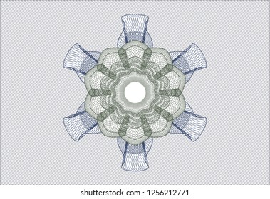 Blue and green abstract linear rosette