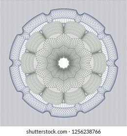 Blue and green abstract linear rosette