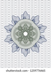 Blue and green abstract linear rosette