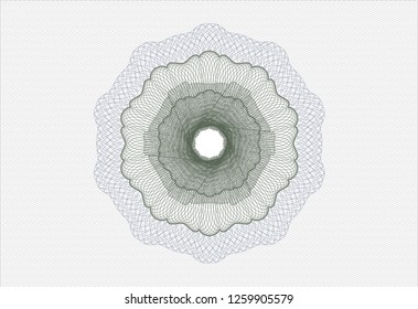Blue and green abstract linear rosette
