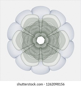Blue and green abstract linear rosette