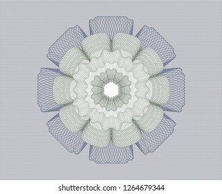 Blue and green abstract linear rosette
