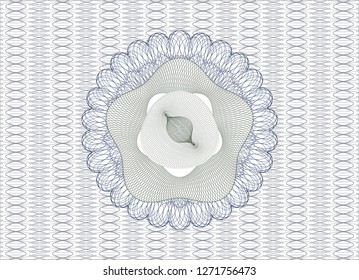 Blue and green abstract linear rosette
