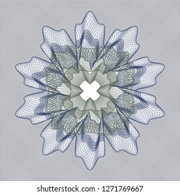 Blue and green abstract linear rosette