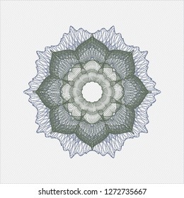 Blue and green abstract linear rosette
