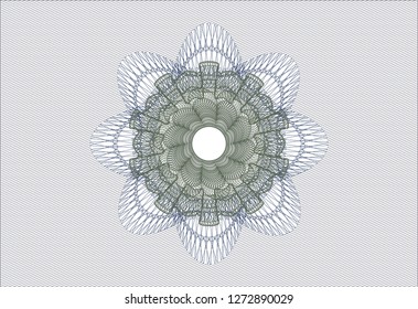 Blue and green abstract linear rosette