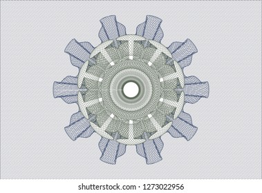 Blue and green abstract linear rosette