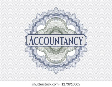 Blue and green abstract linear rosette with text Accountancy inside