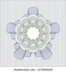 Blue and green abstract linear rosette