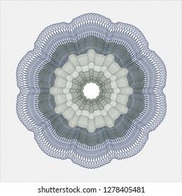Blue and green abstract linear rosette