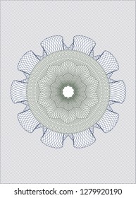 Blue and green abstract linear rosette