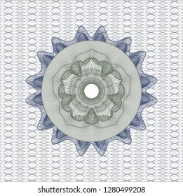 Blue and green abstract linear rosette