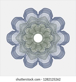 Blue and green abstract linear rosette