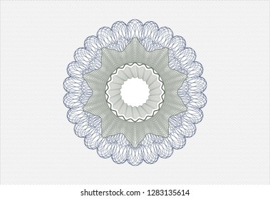 Blue and green abstract linear rosette