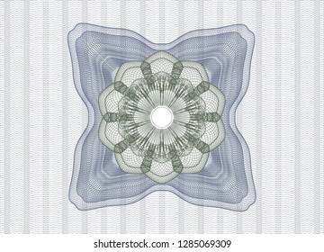 Blue and green abstract linear rosette