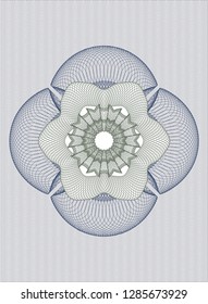 Blue and green abstract linear rosette