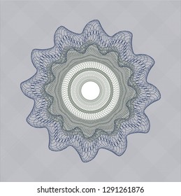 Blue and green abstract linear rosette