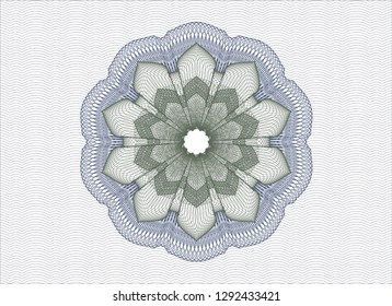 Blue and green abstract linear rosette