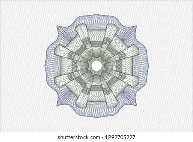 Blue and green abstract linear rosette