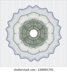 Blue and green abstract linear rosette