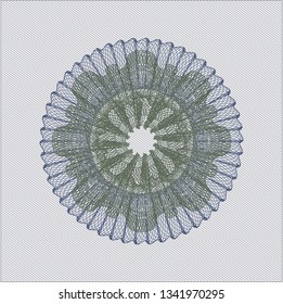 Blue and green abstract linear rosette