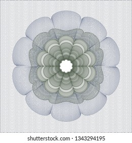Blue and green abstract linear rosette