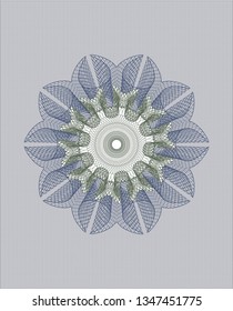 Blue and green abstract linear rosette