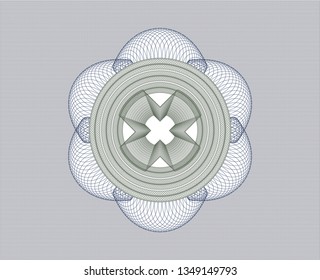Blue and green abstract linear rosette