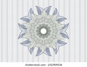 Blue and green abstract linear rosette