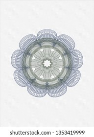 Blue and green abstract linear rosette