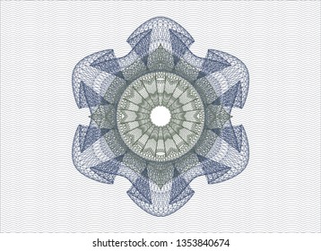 Blue and green abstract linear rosette