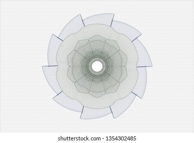 Blue and green abstract linear rosette