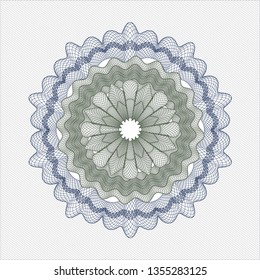 Blue and green abstract linear rosette