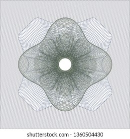 Blue and green abstract linear rosette