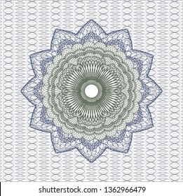 Blue and green abstract linear rosette