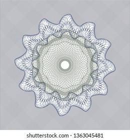 Blue and green abstract linear rosette