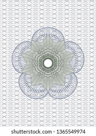 Blue and green abstract linear rosette