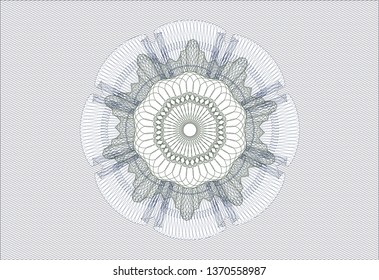 Blue and green abstract linear rosette