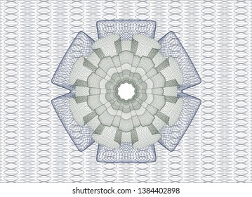Blue and green abstract linear rosette. Vector Illustration. Detailed.