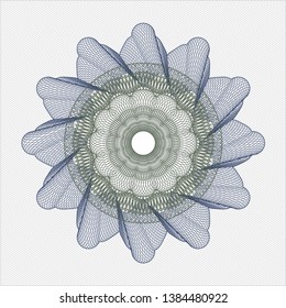 Blue and green abstract linear rosette. Vector Illustration. Detailed.