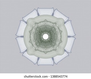 Blue and green abstract linear rosette. Vector Illustration. Detailed.