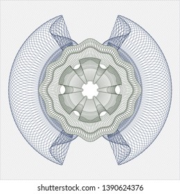 Blue and green abstract linear rosette. Vector Illustration. Detailed.