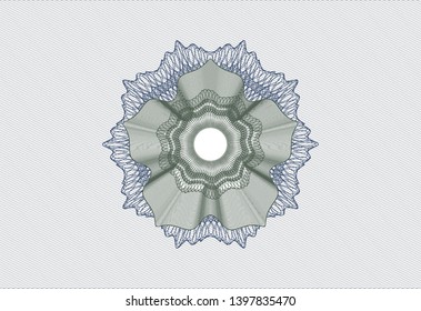 Blue and green abstract linear rosette. Vector Illustration. Detailed.