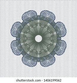 Blue and green abstract linear rosette. Vector Illustration. Detailed.