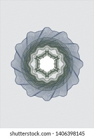 Blue and green abstract linear rosette. Vector Illustration. Detailed.