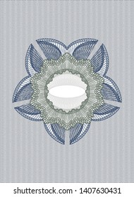 Blue and green abstract linear rosette. Vector Illustration. Detailed.