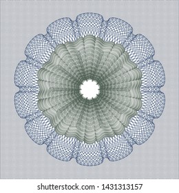 Blue and green abstract linear rosette. Vector Illustration. Detailed.