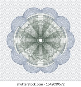Blue and green abstract linear rosette. Vector Illustration. Detailed.