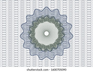 Blue and green abstract linear rosette. Vector Illustration. Detailed.