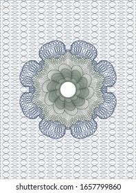 Blue and green abstract linear rosette. Vector Illustration. Detailed.